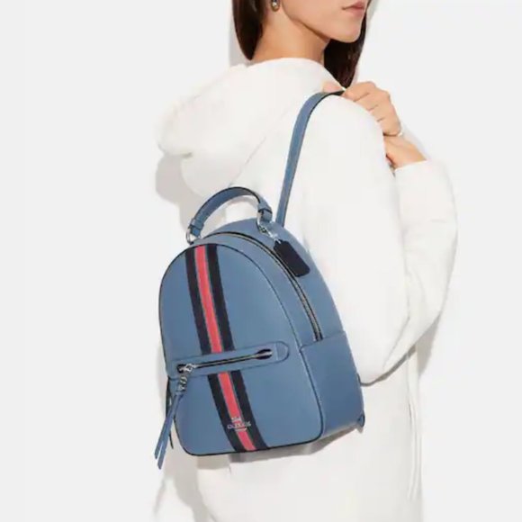 NWT COACH JORDYN BACKPACK WITH VARSITY STRIPE
